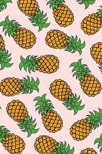 Pineapple Pattern Journal Blank Lined Pineapple Journal + Date Section Rose Pink Cover with Tropical Pineapple Pattern