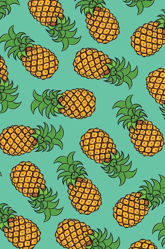 Pineapple Pattern Journal Blank Lined Pineapple Journal + Date Section Spearmint Cover with Tropical Pineapple Pattern