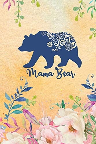 Mama Bear Bear Mandala Lined Notebook for Moms, Grandmothers - College Ruled Blank Journal to Write in for Women