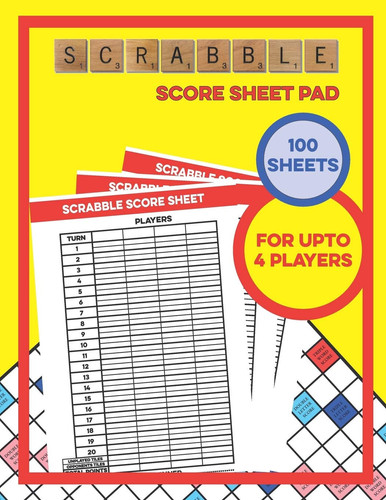 Scrabble Score Sheet Pad - 100 Sheets - For Upto 4 Players