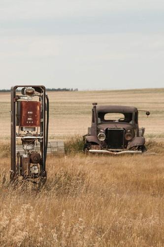 Just a Log Or a Journal With Old Truck and Gas Pump, Cover 6 X 9 202 Pages Soft Matte Cover