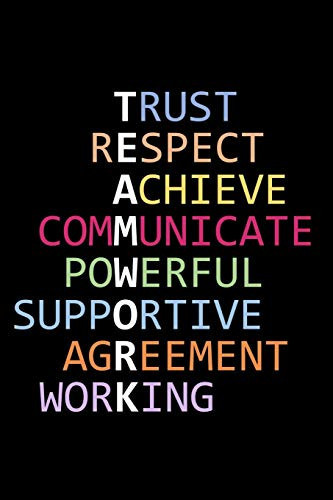 Teamwork - Trust Respect Achieve Communicate Powerful Supportive Agreement Working Team Building Notebook