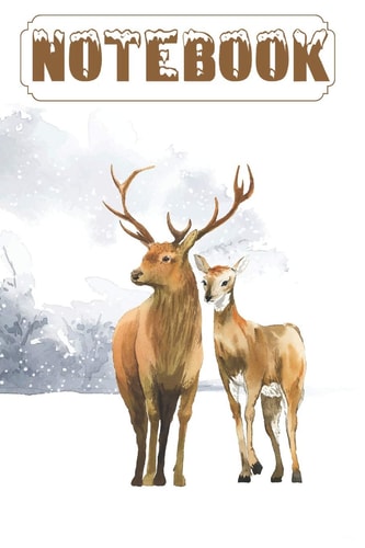Notebook Cute Deer Notebook/Journal for Kids Or Animal Lovers to Writing (6x9 Inch. ) College Ruled Lined Paper 120 Blank Pages for Children (Snowy White&Brown Pattern)