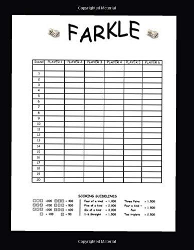 Farkle Scoresheets
