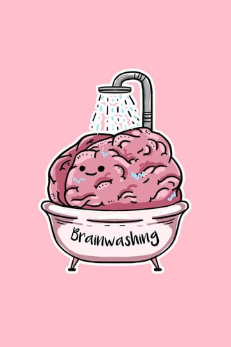 Brainwashing Dot Grid Journal - Brainwashing Funny Sayings Brain Puns Humor Jokes Gift - Pink Dotted Diary, Planner, Gratitude, Writing, Travel, Goal, Bullet Notebook - 6x9 120 Pages