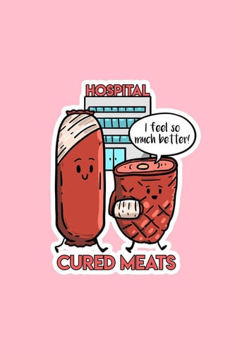 Cured Meats Dot Grid Journal - Cured Meats Funny Sayings Sausage Ham Puns Food Jokes Gift - Pink Dotted Diary, Planner, Gratitude, Writing, Travel, Goal, Bullet Notebook - 6x9 120 Pages