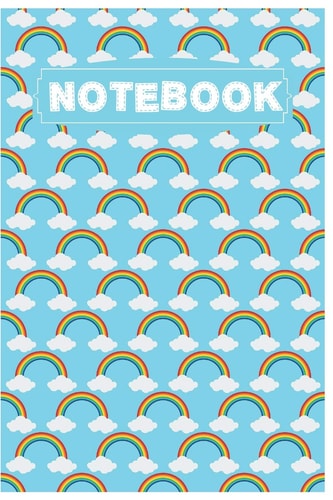 Notebook Beautiful Rainbow Composition Notebook/Journal for Adult/Children to Writing (6x9 Inch. 15. 24x22. 86 Cm. ) Lined Paper 120 Blank Pages (BLUE&WHITE&RED&BLUE&GREEN Pattern)