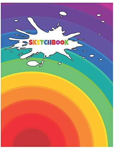 Sketchbook Beautiful Rainbow Sketchbook for Adults/Children to Sketching, Whiting, Drawing, Journaling and Doodling, Large (8. 5x11 Inch. 21. 59x27. 94 Cm. ) 120 Blank Pages (RED&ORANGE&GREEN&BLUE&WHITE Pattern)