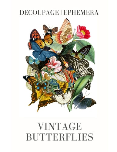 Vintage Butterflies Decoupage Ephemera
