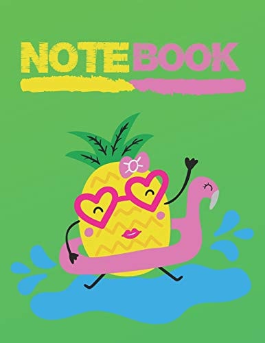 Notebook Cute Pineapple Notebook/Journal for Adults/Children Fruits Lovers to Writing Large (8. 5x11 Inch. 21. 59x27. 94 Cm. ) Wide Ruled Lined Paper 120 Blank Pages (GREEN&YELLOW&PINK&BLUE Pattern)