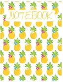 Notebook Cute Pineapple Notebook/Journal for Adults/Children Fruits Lovers to Writing Large (8. 5x11 Inch. 21. 59x27. 94 Cm. ) Wide Ruled Lined Paper 120 Blank Pages (WHITE&YELLOW&GREEN&PINK Pattern)