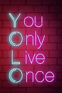 You Only Live Once Blank Lined Notebook ( Vaporwave ) Red