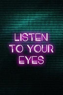 Listen to Your Eyes Blank Lined Notebook ( Vaporwave ) Green