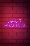 Pretty & Powerful Blank Lined Notebook ( Vaporwave ) Red