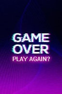 Game Over Play Again? Blank Lined Notebook ( Vaporwave ) Purple