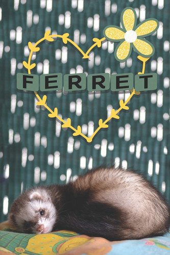 Ferret Notebook Journal Notepad Blank Wide Ruled Line Paper to Write in for Kids Women Teens Cute Ferret Lovers Gift
