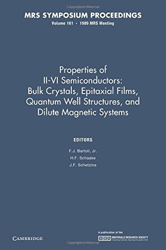 Properties of II-VI Semiconductors:: Volume 161 Bulk Crystals, Epitaxial Films, Quantum Well Structures, and Dilute Magnetic Systems