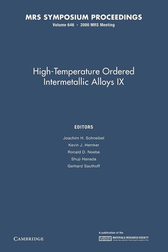 High-Temperature Ordered Intermetallic Alloys IX: Volume 646