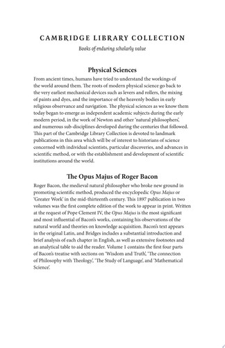 The Opus Majus of Roger Bacon