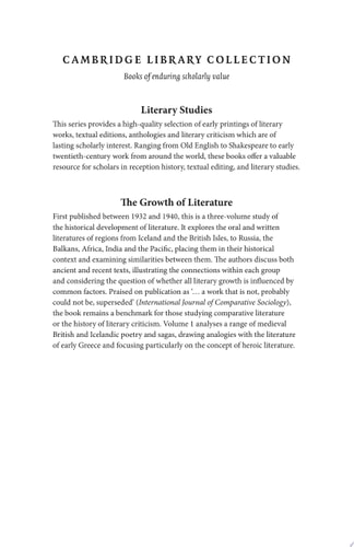 The Growth of Literature