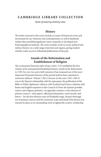 Annals of the Reformation and Establishment of Religion And Other Various Occurrences in the Church of England, During Queen Elizabeth's Happy Reign