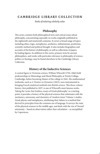 History of the Inductive Sciences From the Earliest to the Present Times