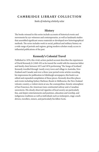 Kennedy's Colonial Travel A Narrative of a Four Years' Tour Through Australia, New Zealand, Canada, Etc.