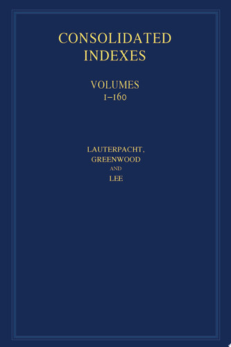 International Law Reports, Consolidated Index Volumes 1–160