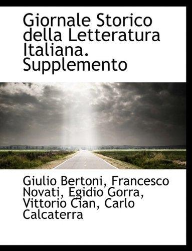 Giornale Storico della Letteratura Italiana. Supplemento