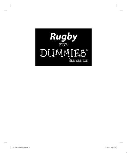 Rugby For Dummies