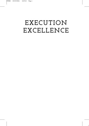 Execution Excellence Making Strategy Work Using the Balanced Scorecard