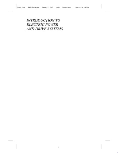 Introduction to Electric Power and Drive Systems