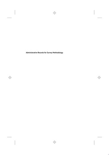 Administrative Records for Survey Methodology