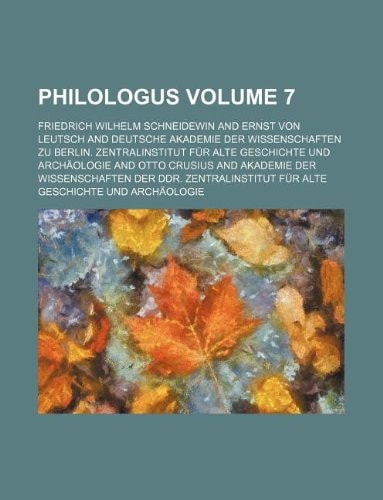 Philologus Volume 7