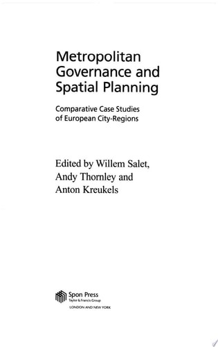 Metropolitan Governance and Spatial Planning