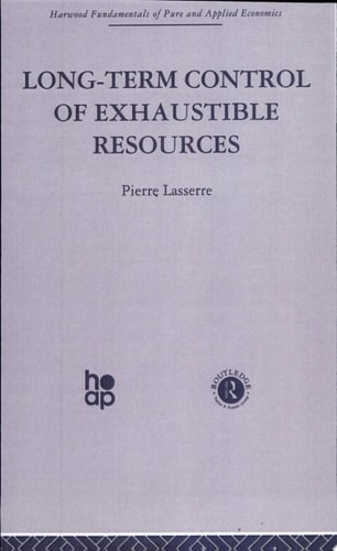Long Term Control of Exhaustible Resources