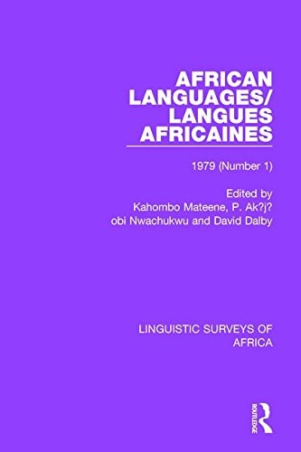 African Languages/Langues Africaines Volume 5 (1) 1979