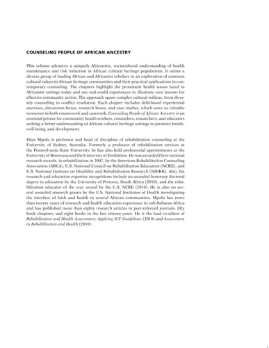 Counseling People of African Ancestry