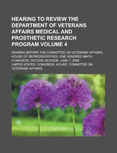 Hearing to Review the Department of Veterans Affairs Medical and Prosthetic Research Program; Hearing Before the Committee on Veterans' Affairs, House