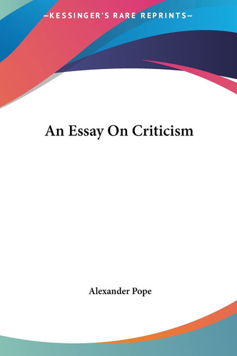 An Essay On Criticism