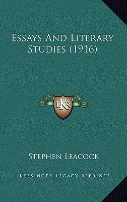 Essays And Literary Studies (1916)