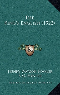 The King's English (1922)