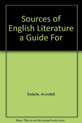 Sources of English Literature a Guide For
