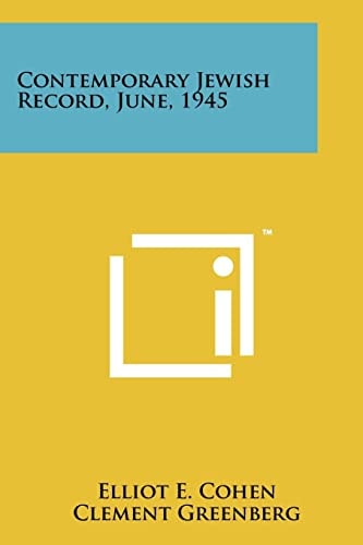 Contemporary Jewish Record, June, 1945