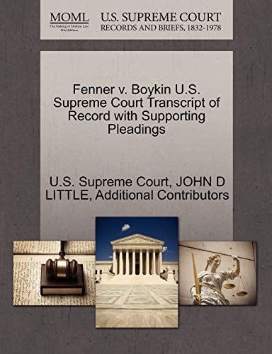 Fenner v. Boykin U.S. Supreme Court Transcript of Record with Supporting Pleadings