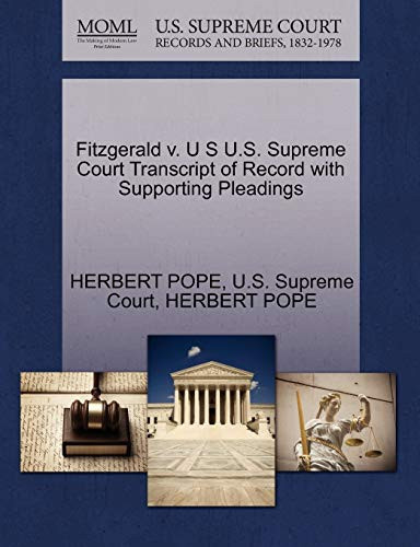 Fitzgerald v. U S U.S. Supreme Court Transcript of Record with Supporting Pleadings