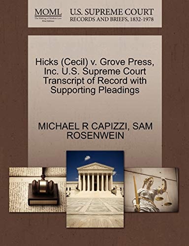 Hicks (Cecil) v. Grove Press, Inc. U.S. Supreme Court Transcript of Record with Supporting Pleadings