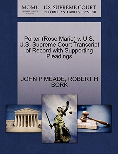 Porter (Rose Marie) v. U.S. U.S. Supreme Court Transcript of Record with Supporting Pleadings