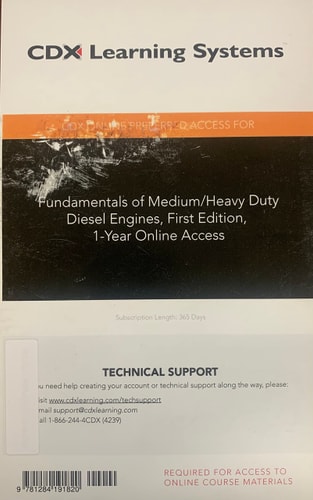 Access Card for Fundamentals of Medium/Heavy Duty Diesel Engines 1st Edition (1 Year)
