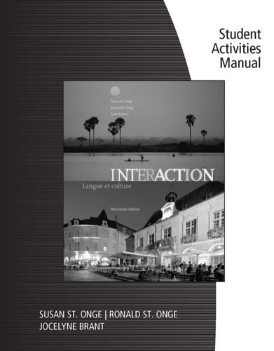 Student Activities Manual (cahier d'activites orales et ecrites)